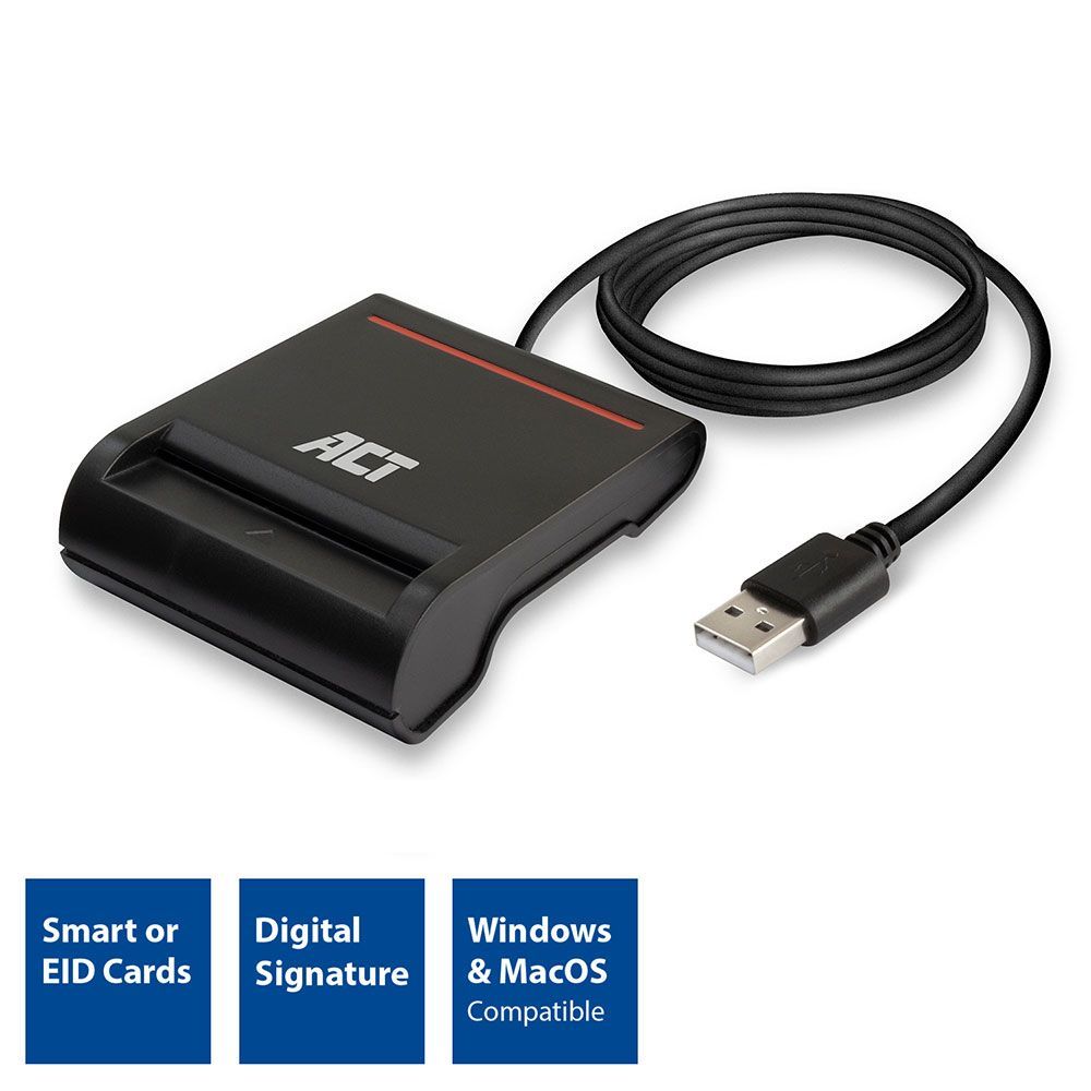 ACT USB Smart ID Card Reader Black CM180213